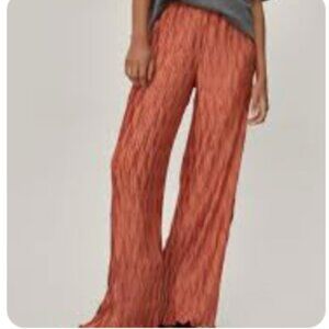 NASTY GAL COPPER HIGH-WAIST PLISSE PANTS - CRINKLE - PLEATED - PALAZZO